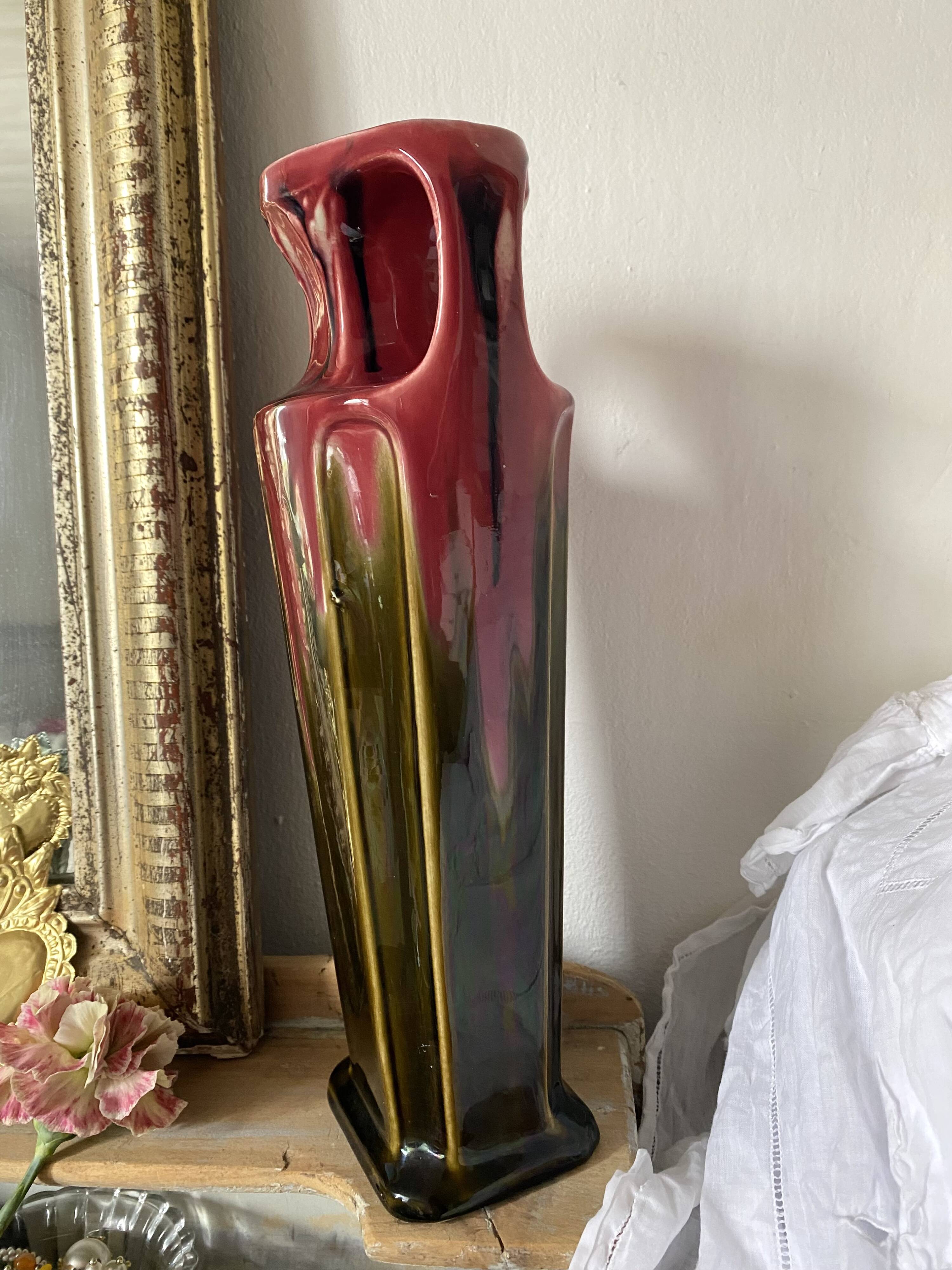 Vase haut art nouveau forme amphore