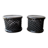 Set of 2 African bamileke coffee stools, tables of 50cm