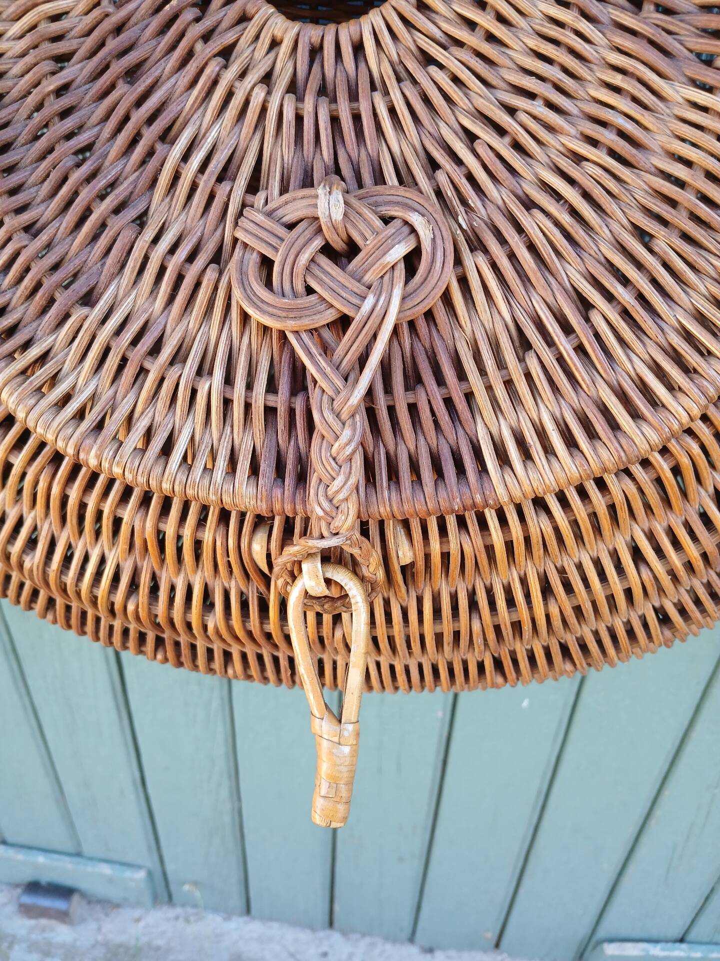 Large handmade wicker fishing basket