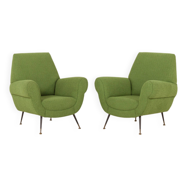 Gigi Radice attribué à des fauteuils lounge, ensemble de deux, années 1960.