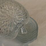 Salad bowl and cups set in molded glass, apple shape
