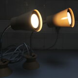 Set of two Armelec 92 beige workshop lamps 1950