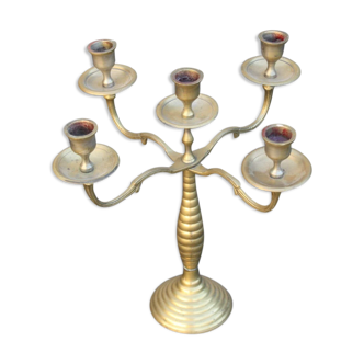 Golden brass five-pointed chandelier