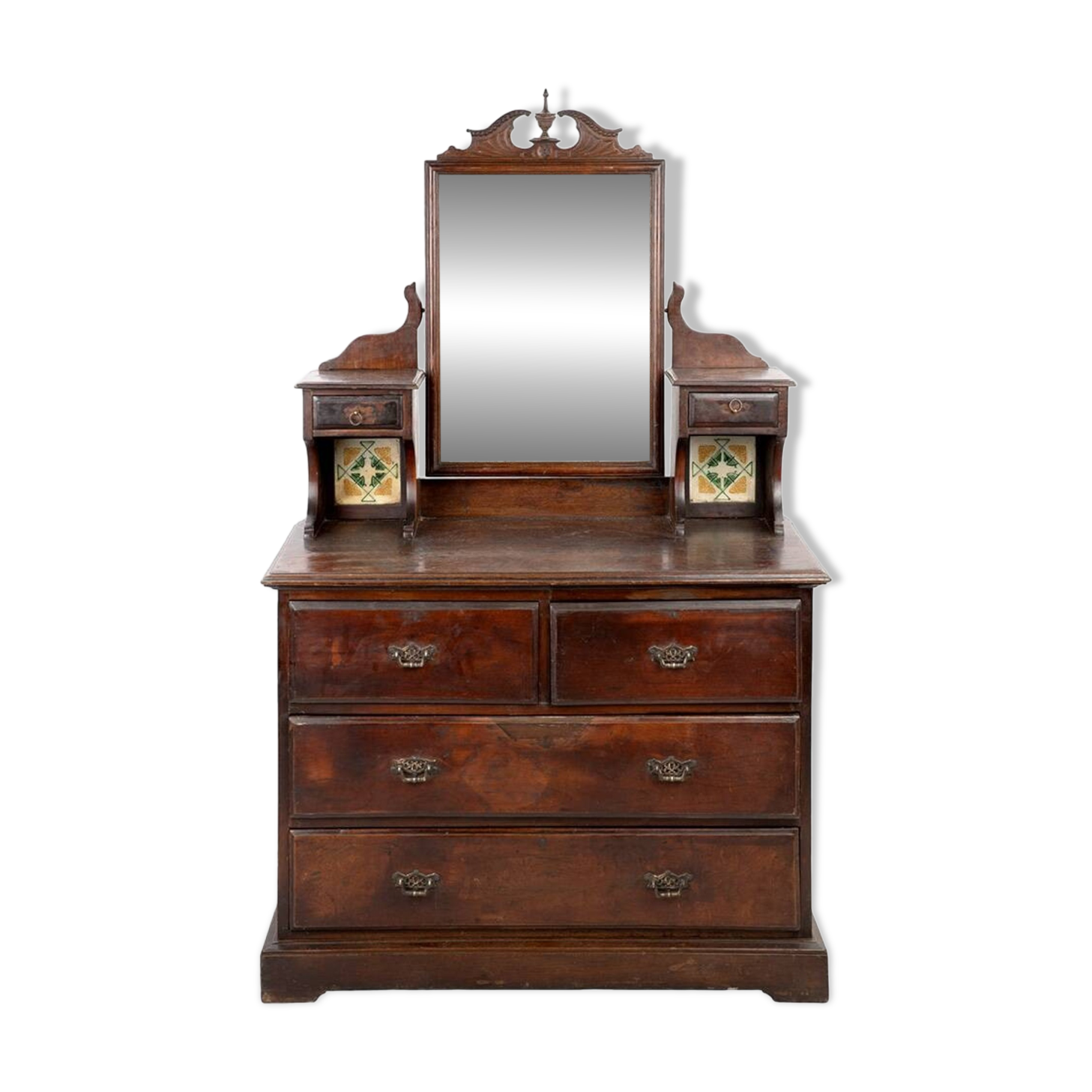 Wooden dressing table with mahogany patina