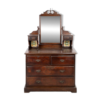 Wooden dressing table with mahogany patina