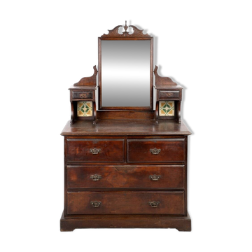 Wooden dressing table with mahogany patina