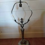 Victorian silver-plated bronze lamp base.
