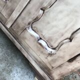 Grey double wardrobe in hand-painted pine — romantic floral pattern, 1920s era.