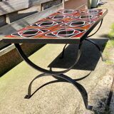 Wrought iron coffee table ceramic 60