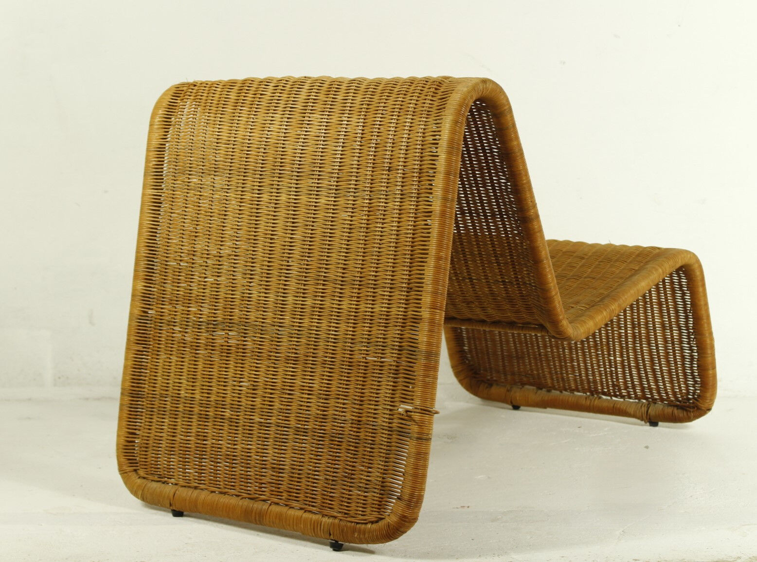 Wicker Lounge Chair Model P3 By Tito Agnoli, 1970s
