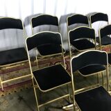 10 foldable black velvet event chairs