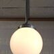 Suspension industrielle globe opaline - mid. XXéme