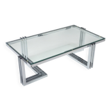 Vintage Coffee Table in Chrome and Glass, 1960s