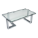 Table basse vintage en chrome et verre, années 1960