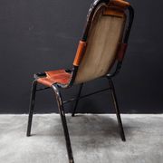 Set of 3 leather Bauhaus chairs by DalVera, Charlotte Perriand style, 1950.