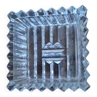 Cendrier vintage en verre cannelé