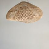 Small rattan lampshade in the shape of a braided hat