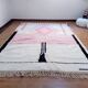 Handwoven Moroccan rug pink - colourful pattern - wool - 305 x 205 cm