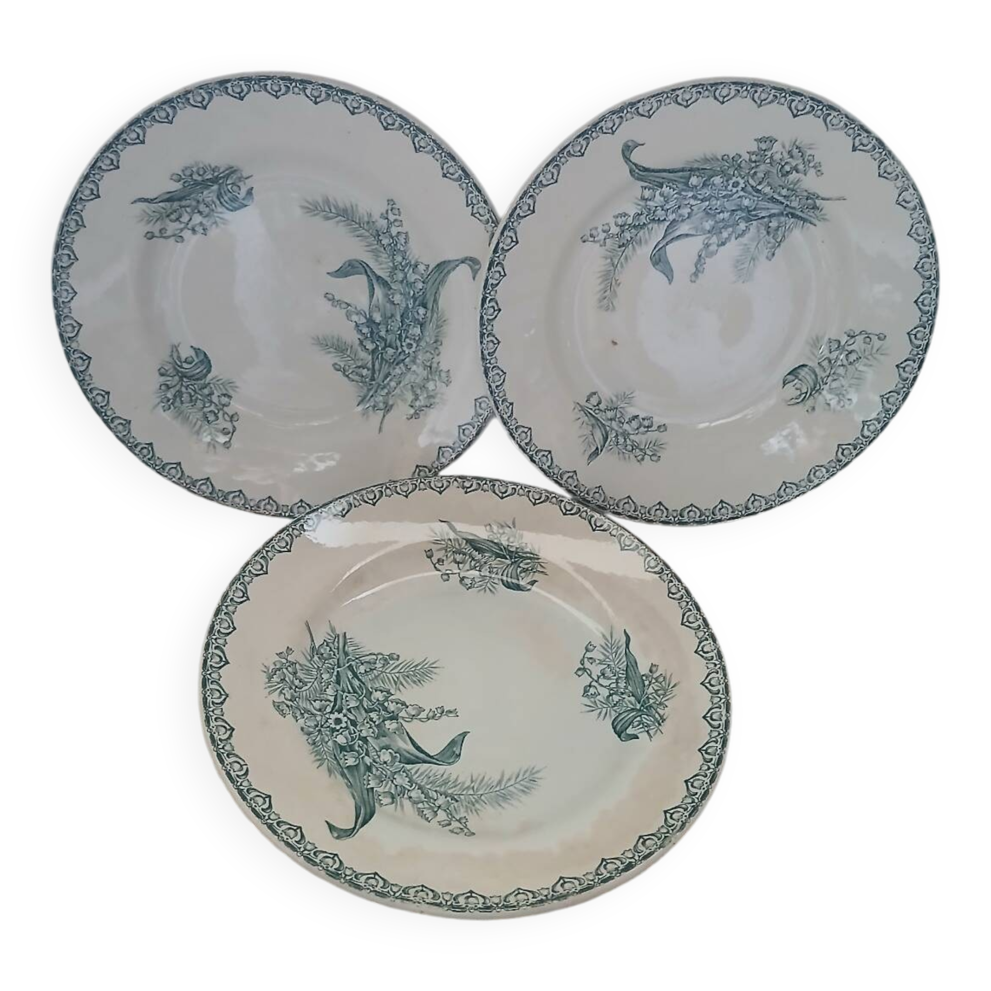 3 old Terre de fer plates