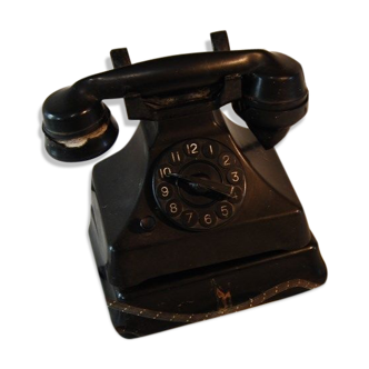 Téléphone retro en bakelite noire