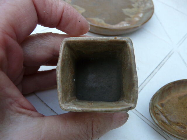 Sandstone smoker's necassary signed Denbac art nouveau