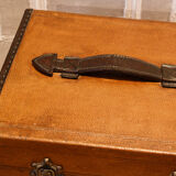 Leather and brass hat malle