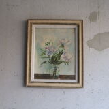 Still life watercolor bouquet of peonies