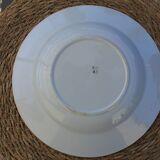 Deep plate with royal blue geometric pattern marked on the back FB 45.