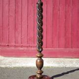 Wooden floor lamp, turned wooden floor lamp, large vintage wooden lamp base