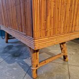 Wicker rattan bamboo wardrobe 1950 1960