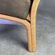Chocolate leather armchair, wooden structure
