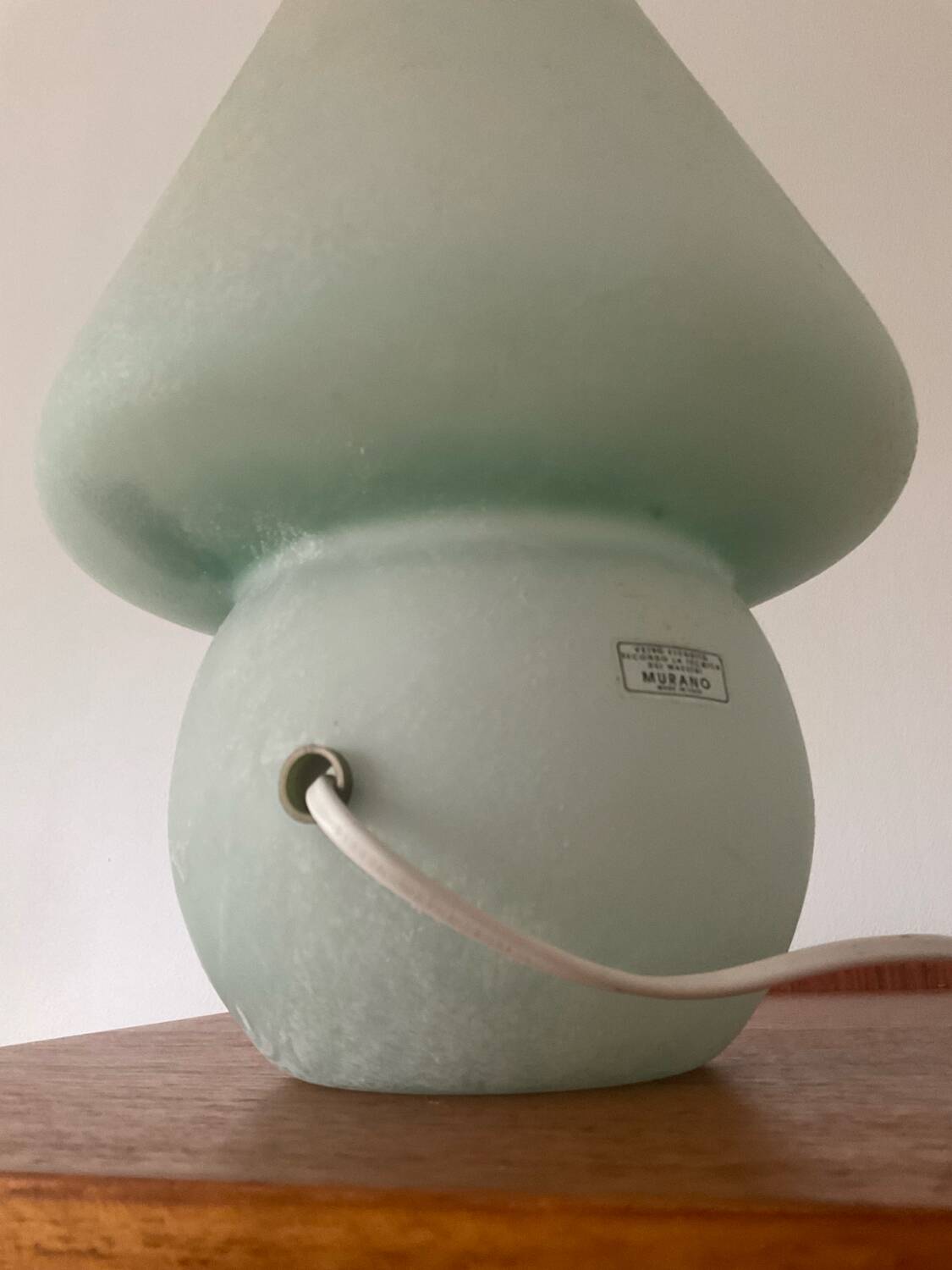 Murano scavo glass mushroom lamp