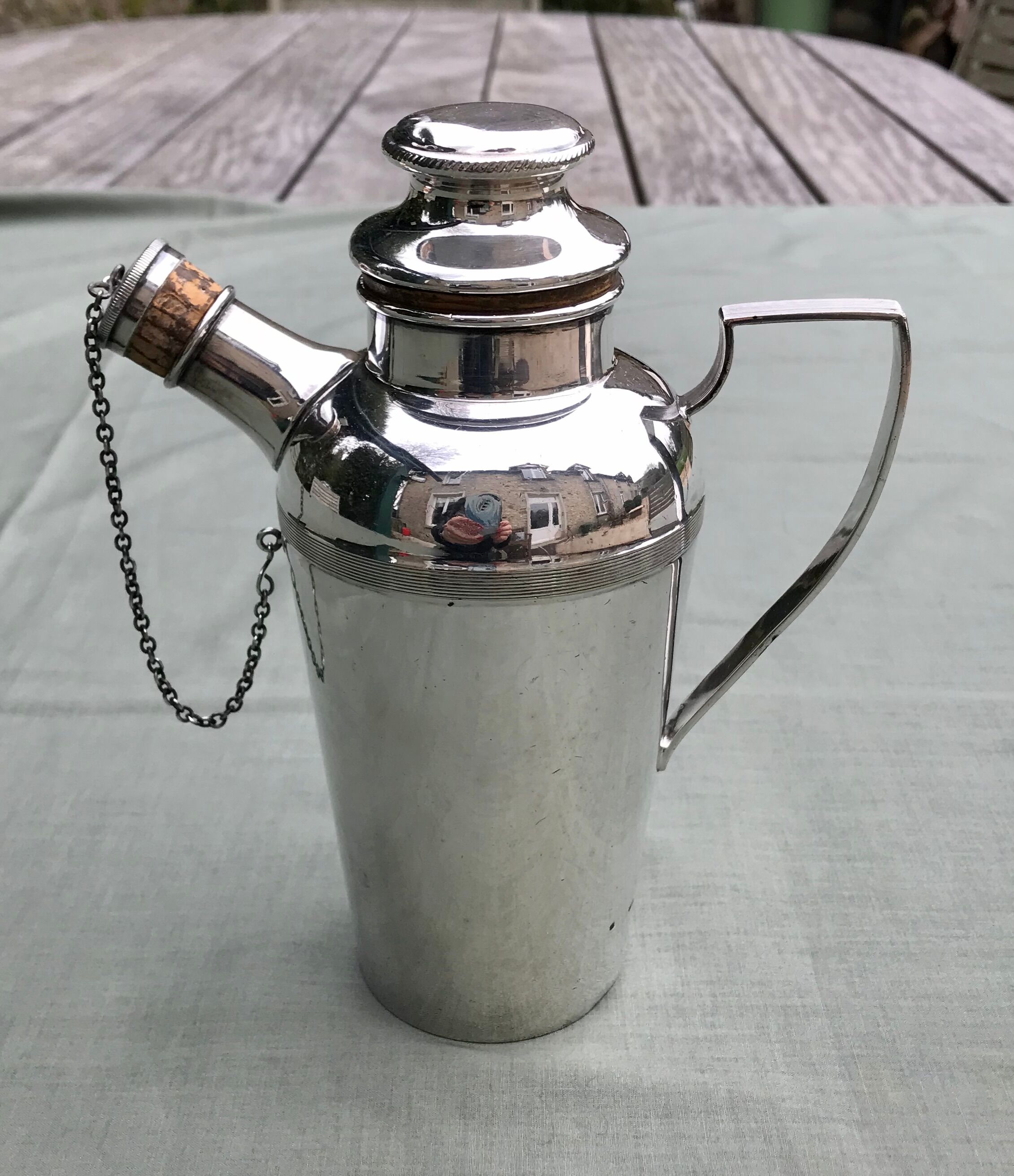 Old silver metal shaker