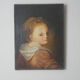 Tableau huile sur toile ancien décoration campagne portrait enfant