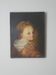 Old oil painting on canvas, countryside decoration, child portrait