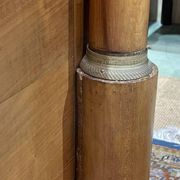 19th century Empire sleigh bed in cherry wood - Bedding: 1m82x98cm