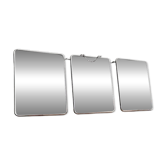 Vintage white triptych barber mirror