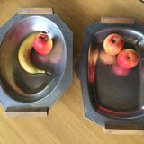 Cut art deco metal octagonal wooden handles