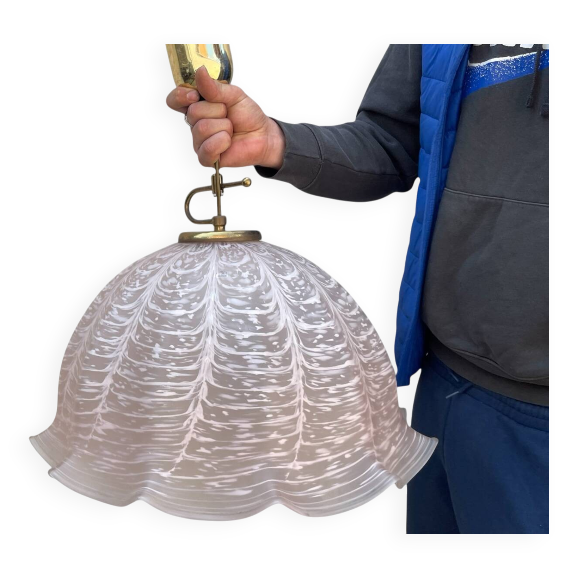 Large Pink Murano Glass Light Pendant 1970’s