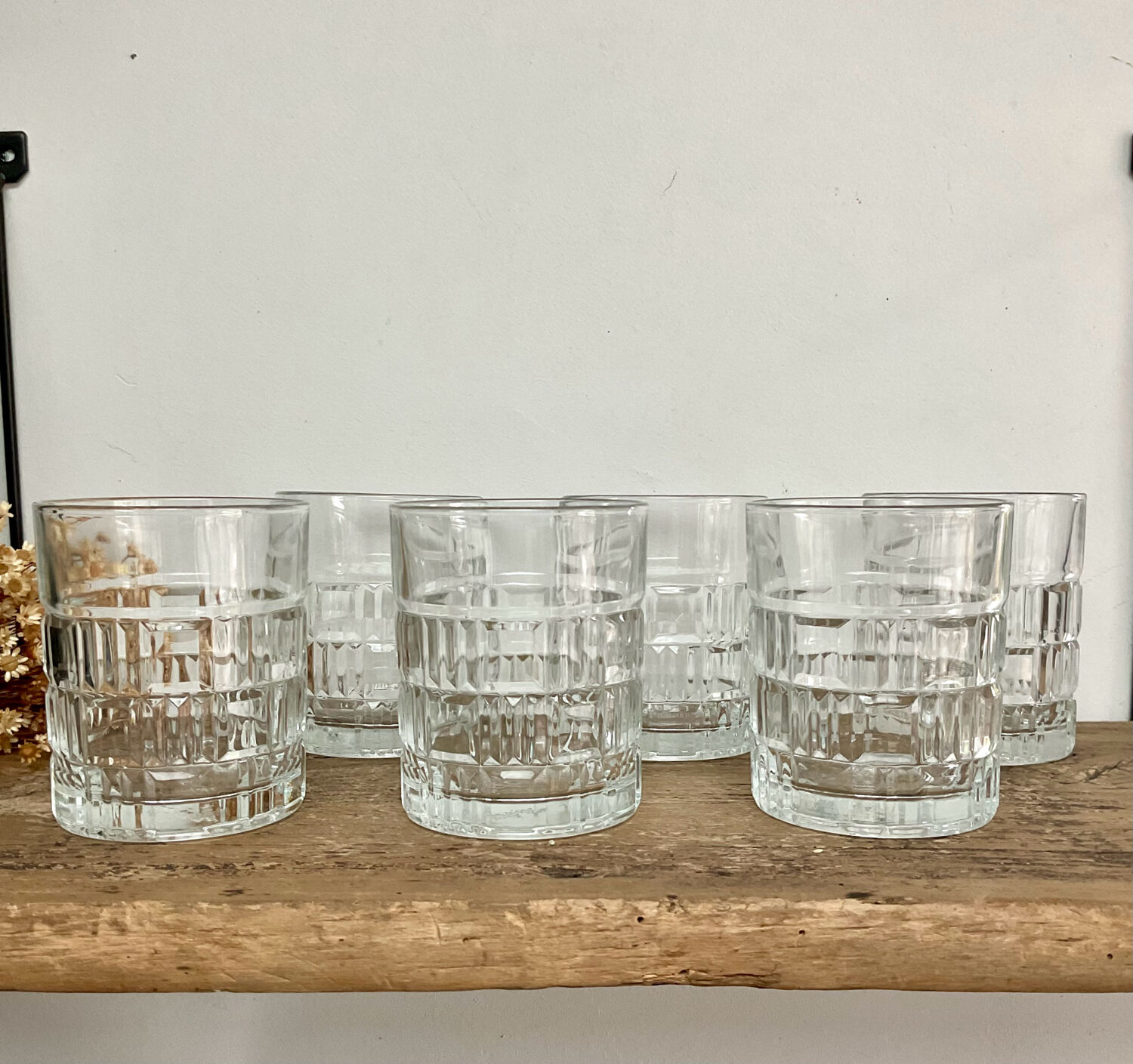 6 vintage Préfontaines whisky glasses