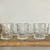 6 vintage Préfontaines whisky glasses
