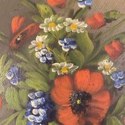 Nature morte aux fleurs sauvages, signée, milieu XX siècle