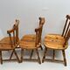 3 western country type pine chairs 1970 turned wood