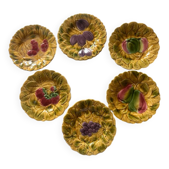 Set of 6 Sarreguemines dessert plates