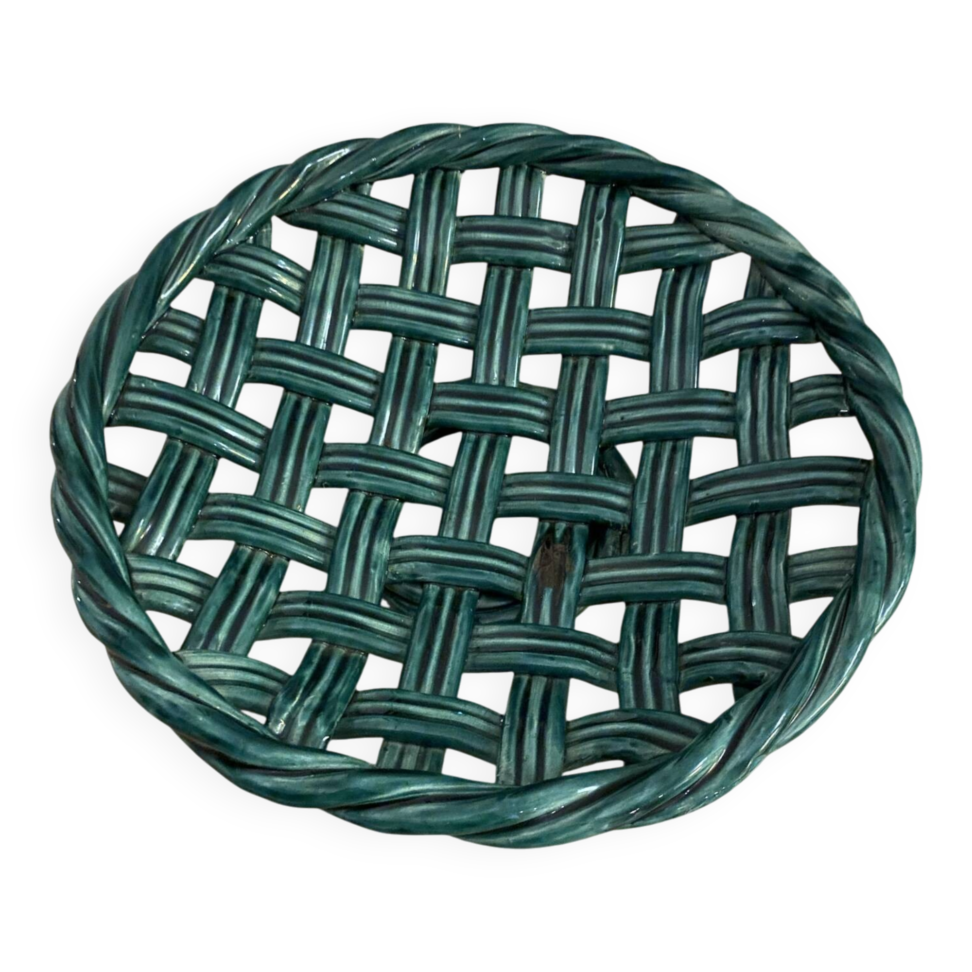 Woven ceramic basket type Vallauris
