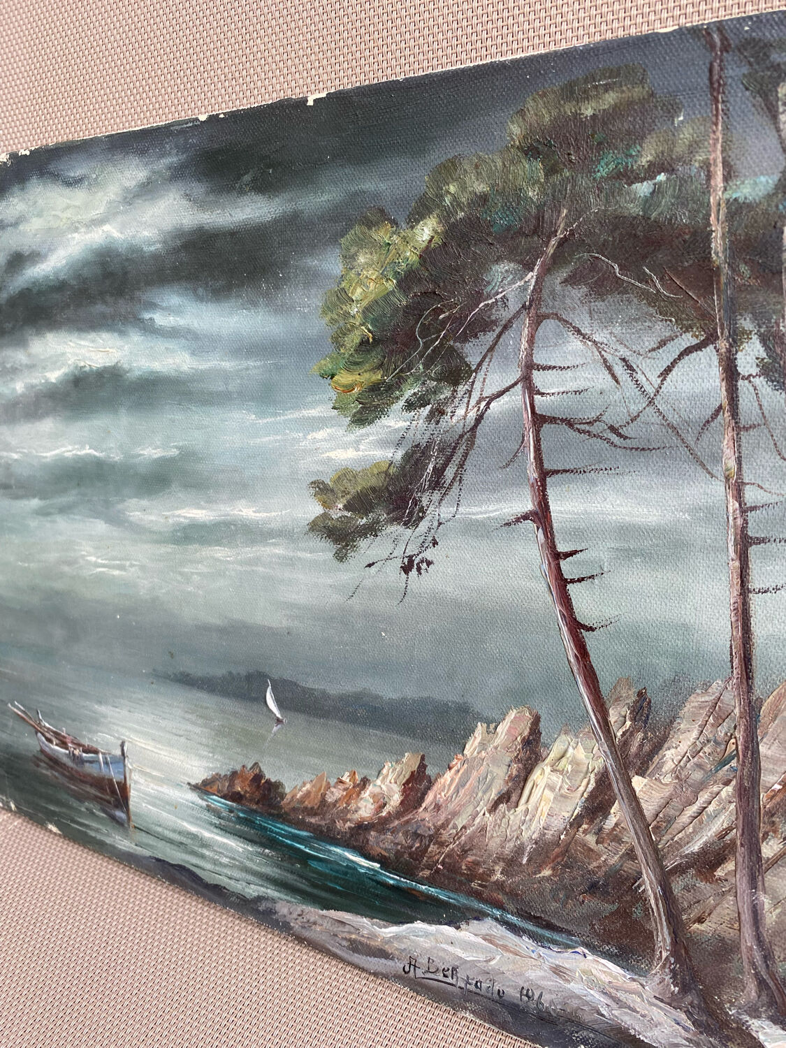 Marine painting on canvas