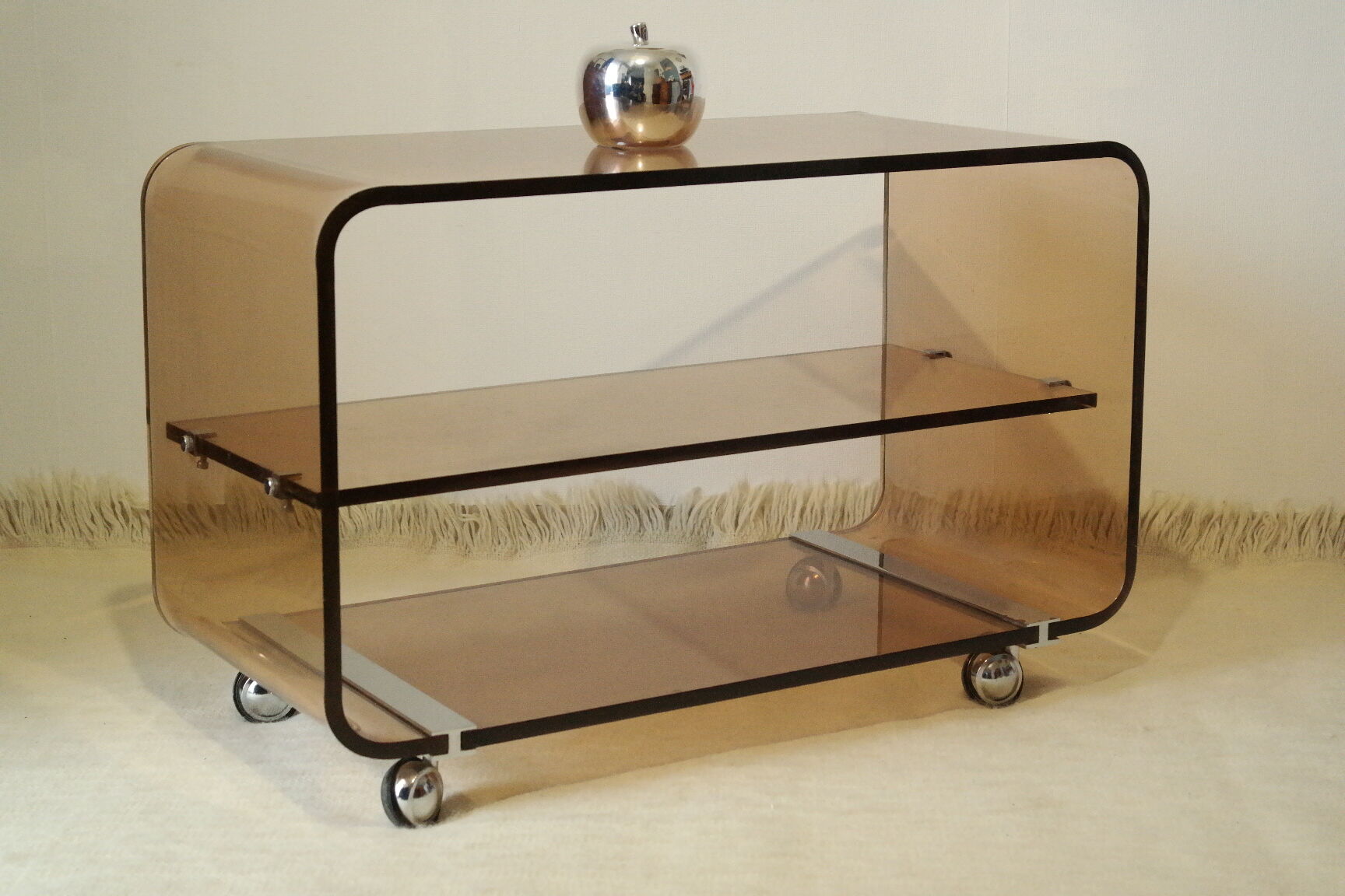 Vintage plexiglas coffee table by Michel Dumas
