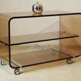 Vintage plexiglas coffee table by Michel Dumas