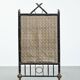 Antique French faux bamboo firescreen with luxurious fabric
