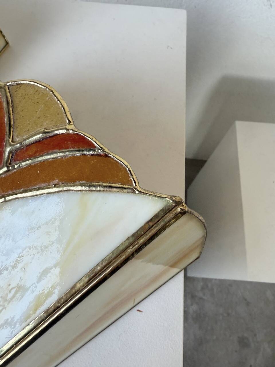 Paire applique style Art Déco verre nacre